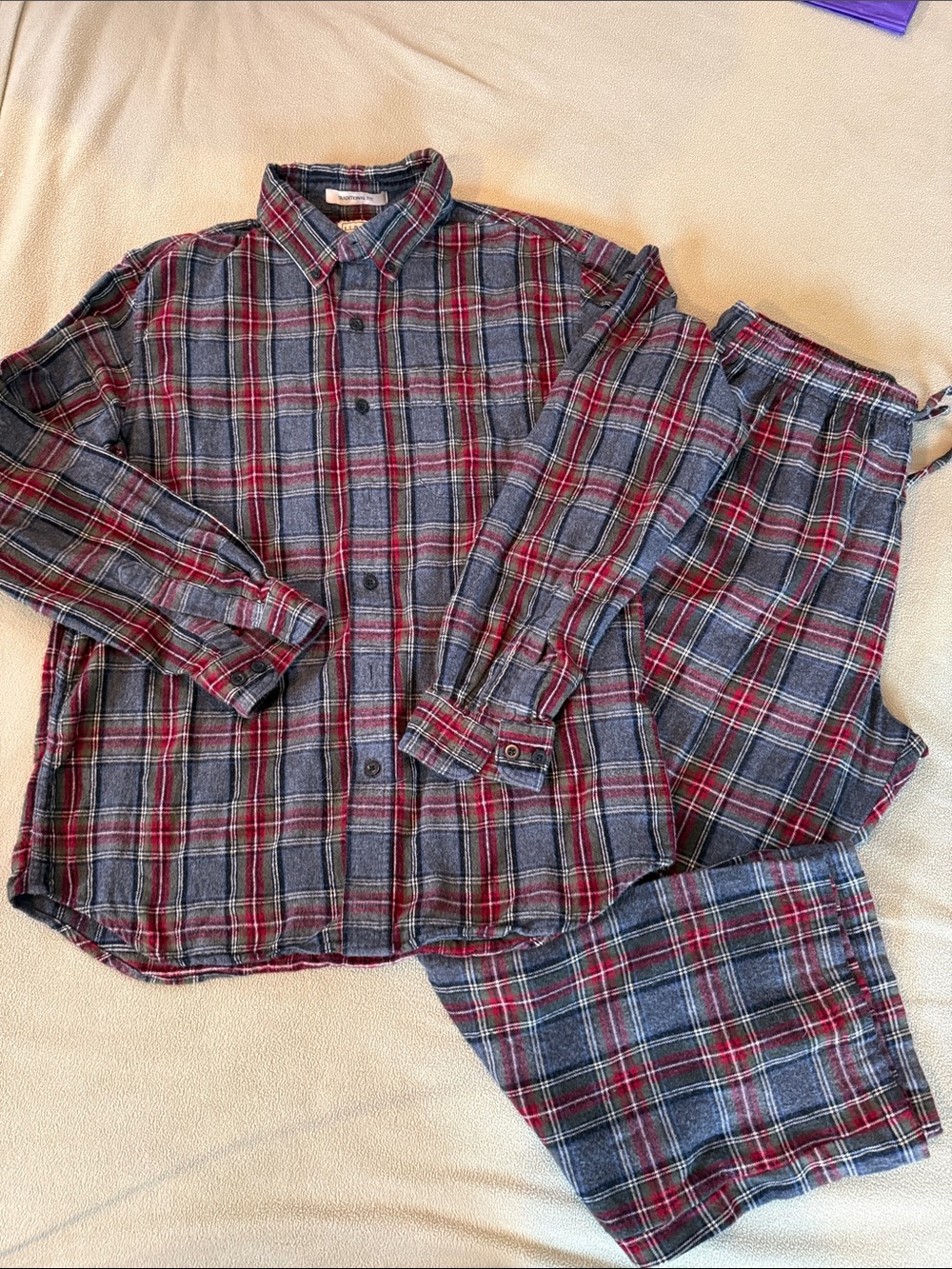 L.L. Bean Mens Scotch Plaid Flannel Pajama Set